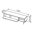 AMPÈRE - Meuble TV Chêne naturel et blanc avec abattant L165x47,9