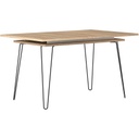 AERO - Table extensible chêne naturel et métal gris anthracite 134 X 89,5cm