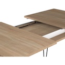AERO - Table extensible chêne naturel et métal gris anthracite 134 X 89,5cm