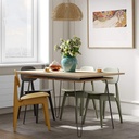 AERO - Table extensible chêne naturel et métal gris anthracite 134 X 89,5cm