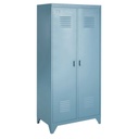 LOFT - Dressing 2 portes en métal bleu gris