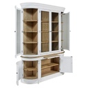 FLAUBERT - Vaisselier vitré 8 portes en pin recyclé blanc patiné