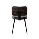 PIERCE - Chaise en cuir de buffle et métal noirs