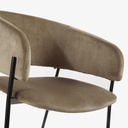 HUG - Chaise avec accoudoirs en velours beige capuccino