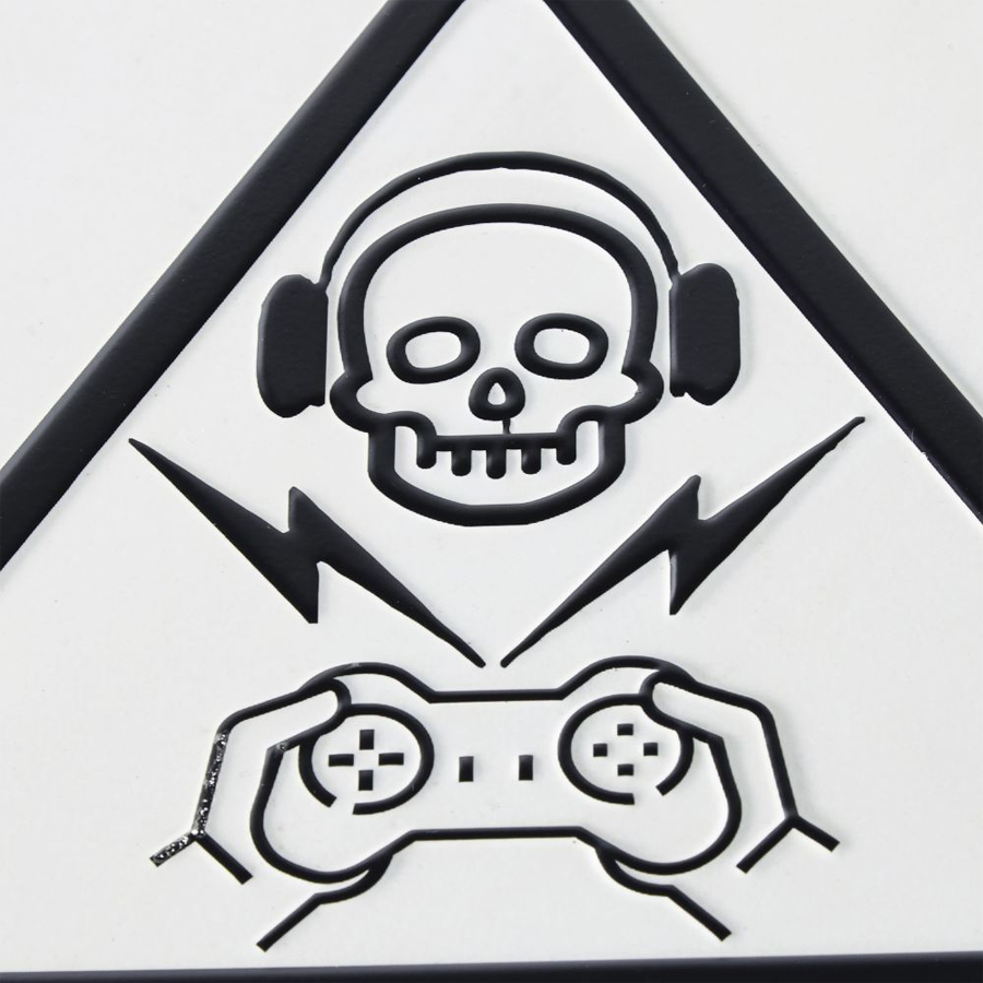 REBEL - Déco murale plaque en métal noir et blanc 30x45