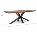 ARNAV - Table à manger en bois, pieds en acier noir 200x100 cm
