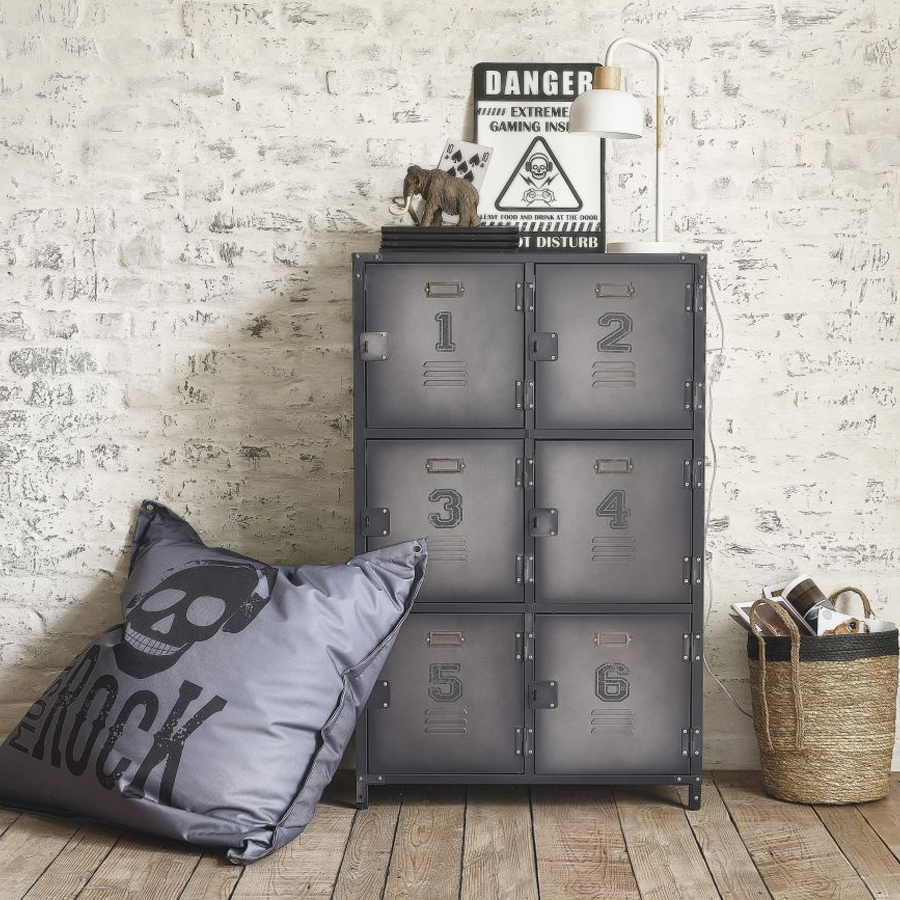 REBEL - Déco murale plaque en métal noir et blanc 30x45