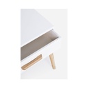 ORDINARY - Table de chevet en bois blanc/naturel 43x30x48 cm