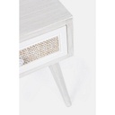 MONTIEL - Table de chevet 1 tiroir en bois blanc/naturel 35x30x46,5 cm