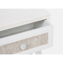 MONTIEL - Table de chevet 1 tiroir en bois blanc/naturel 35x30x46,5 cm