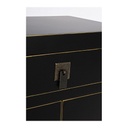 PECHINO - Table de chevet avec 2 portes et 1 tiroir, structure mdf noir 44,5x32x55 cm