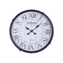GERALD - Table basse horloge en métal noir D61cm