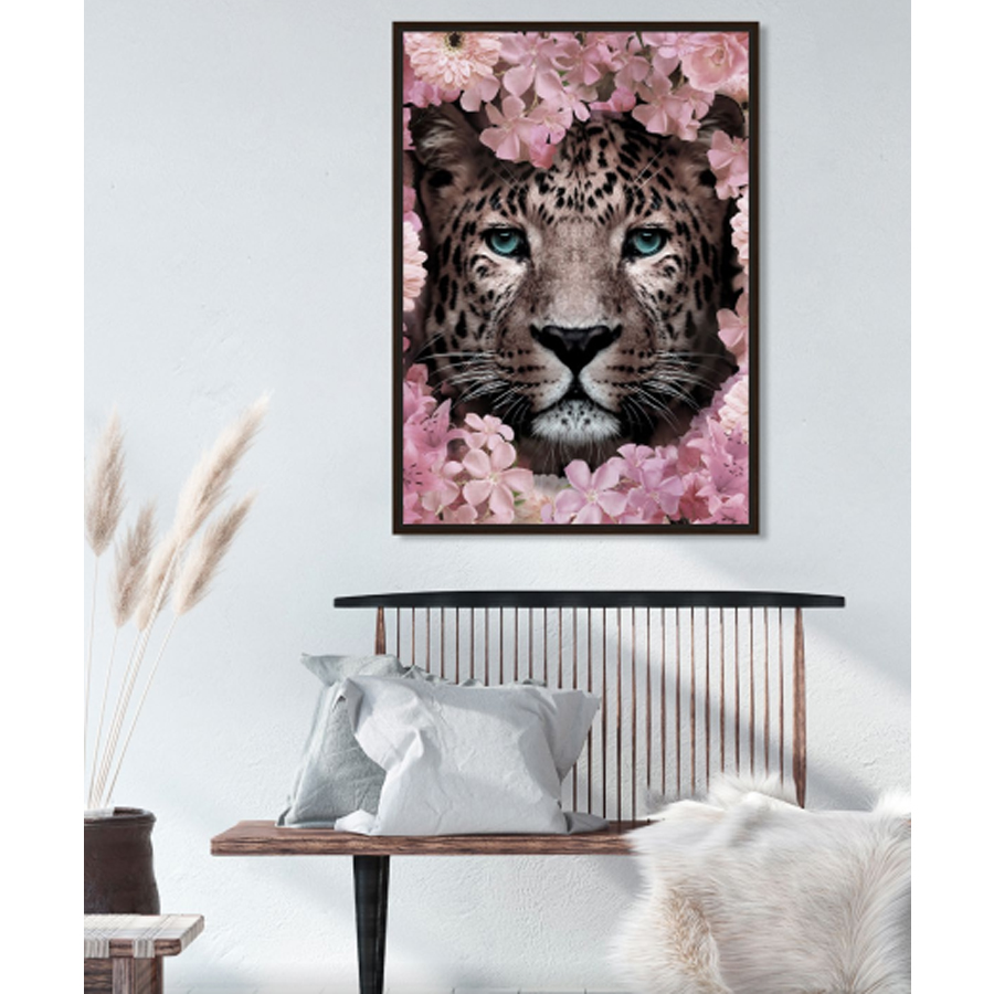 Toile encadrée TIGER avec cadre noir élégant - Dakar, Sénégal