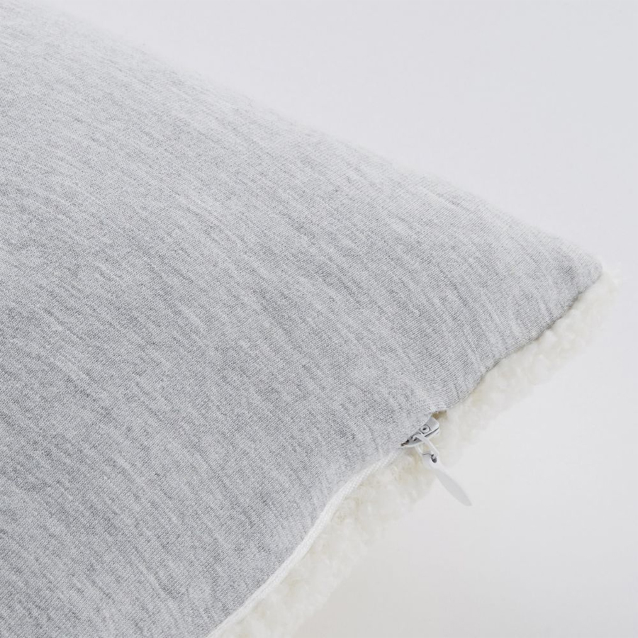 BANQUISE - Coussin blanc et gris imprimé pingouins 25x40