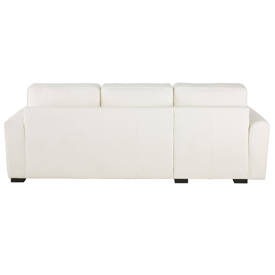 MONTREAL - Canapé d'angle convertible 4 places en textile enduit blanc