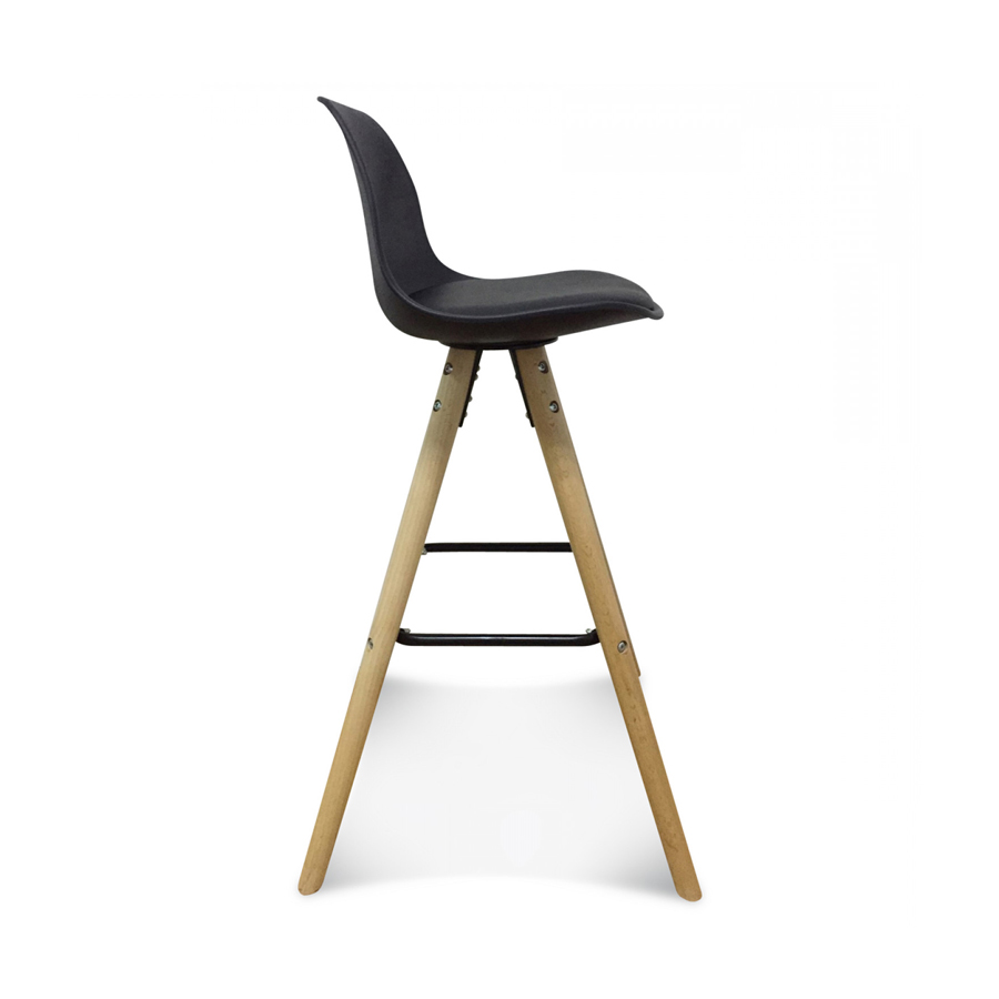 Chaise de bar design scandinave Noire