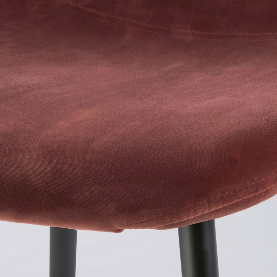 CLYDE - Chaise style scandinave en velours terracotta