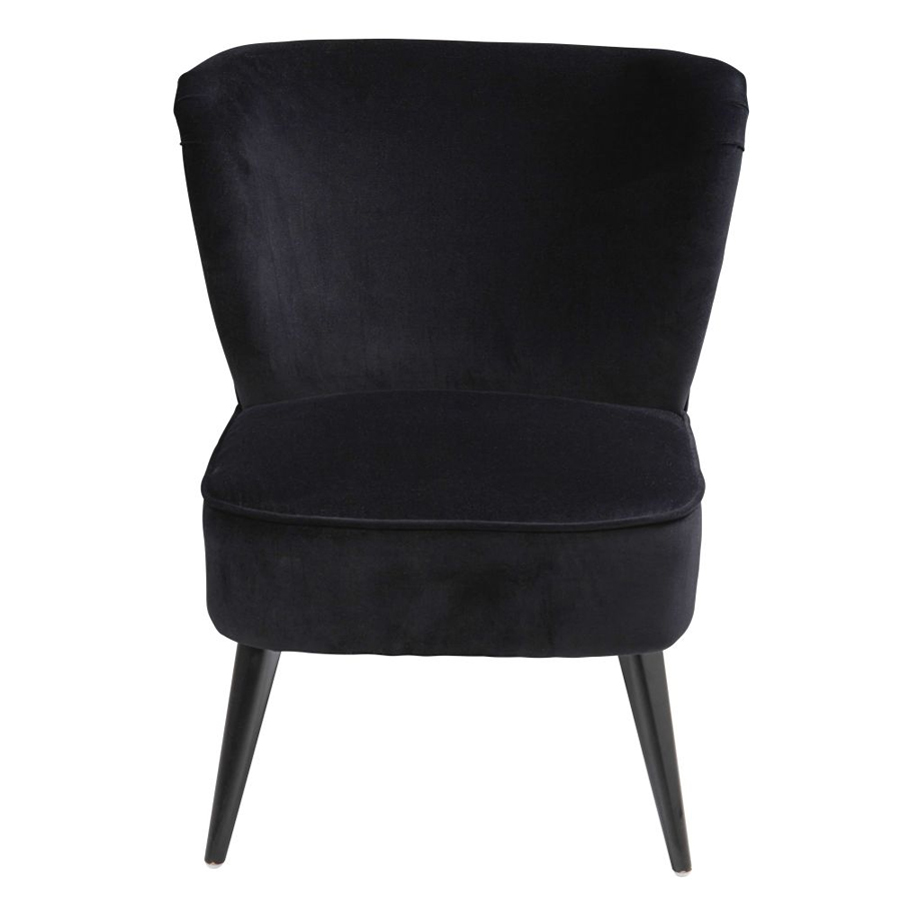 Fauteuil PALM en velours de coton noir pour décoration intérieure élégante à Dakar, Sénégal