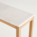 MARLOW - Console en marbre blanc et chêne massif