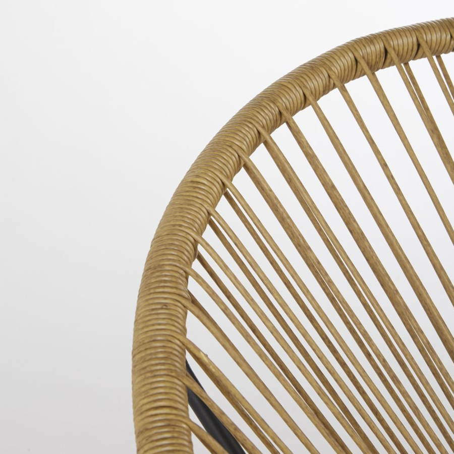 COPACABANA - Fauteuil de jardin rond en résine imitation rotin