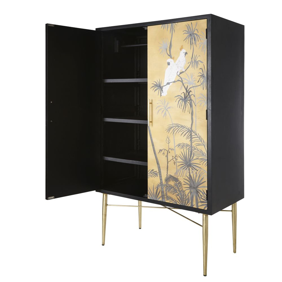 CURITIBA - Cabinet de rangement 2 portes décor tropical peint