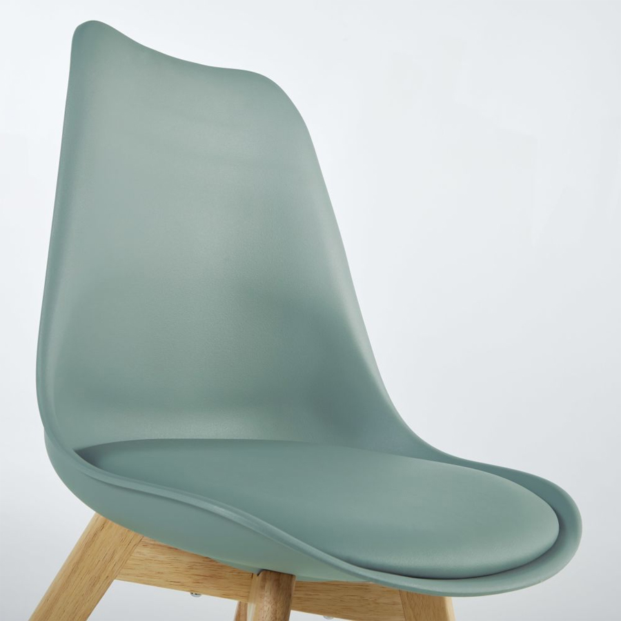 ICE - Chaise style scandinave vert sauge et hévéa