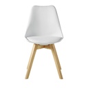 ICE - Chaise style scandinave blanc éclatant et hévéa
