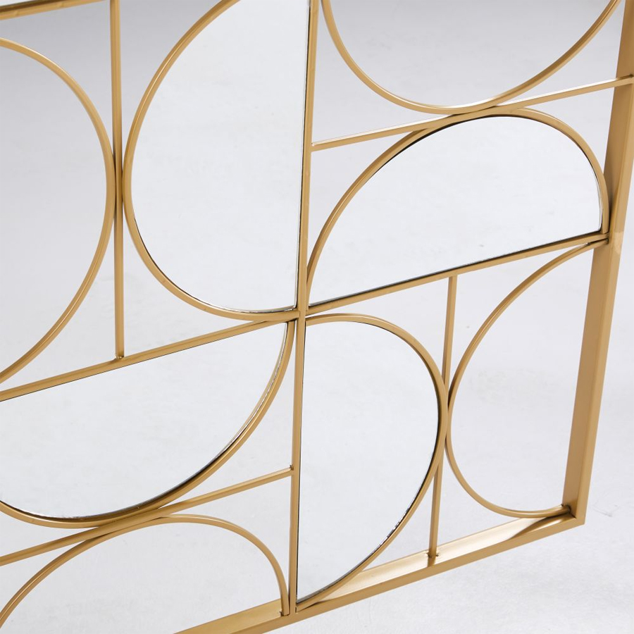 GOLDFINGER - Déco murale miroir en métal doré 90x120