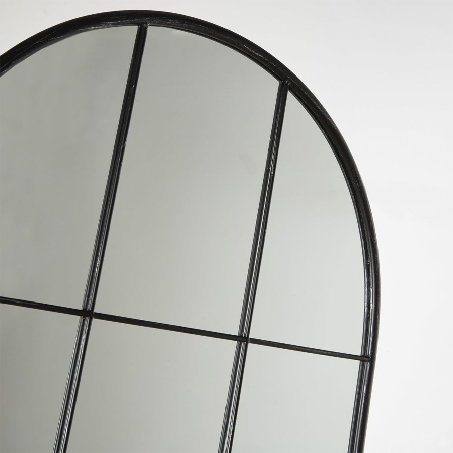 OSCAR - Miroir fenêtre en métal noir 71x180