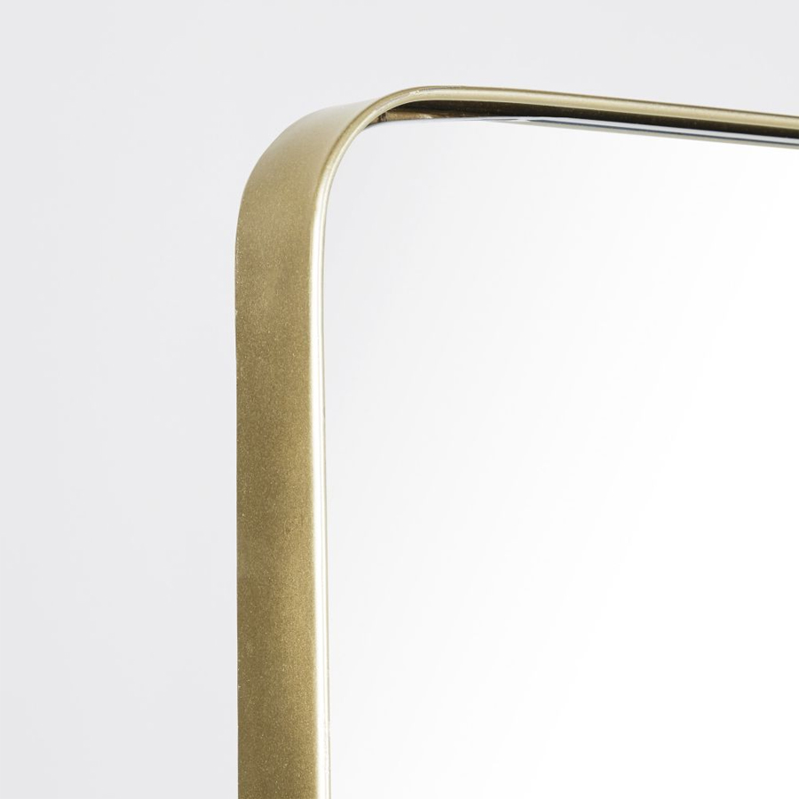 MATTHEW - Miroir bords arrondis en métal doré 102x165