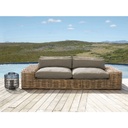 ST TROPEZ - Canapé de jardin 2/3 places en rotin et coussins taupe