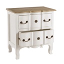 VERSAILLES - Table de chevet 2 tiroirs en acacia et manguier blanche