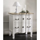 VERSAILLES - Table de chevet 2 tiroirs en acacia et manguier blanche