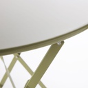 GUINGUETTE - Table de jardin ronde pliante en métal vert tilleul D68
