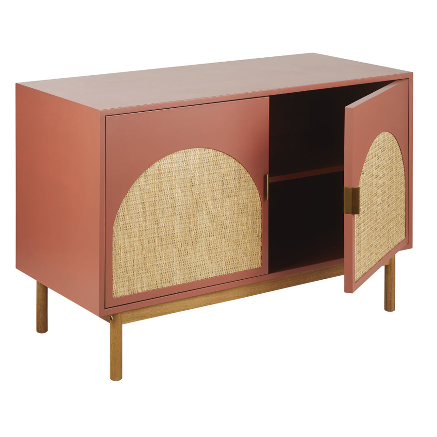 TARIFA - Buffet 2 portes terracotta cannage en rotin