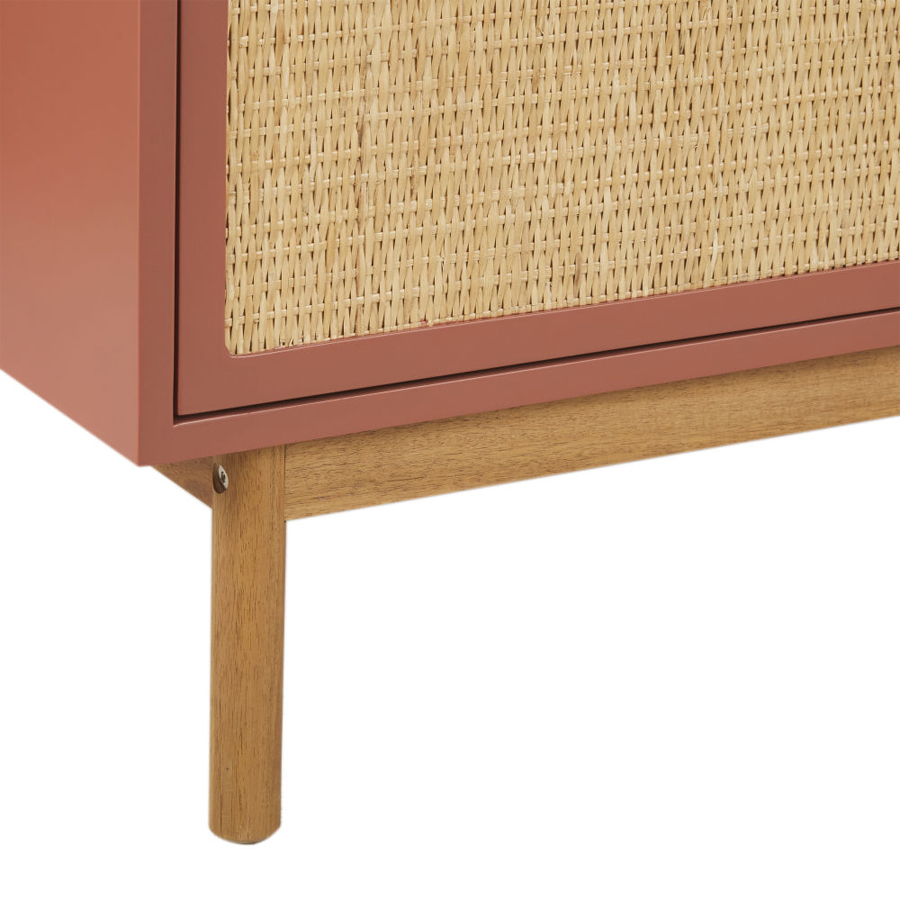 TARIFA - Buffet 2 portes terracotta cannage en rotin