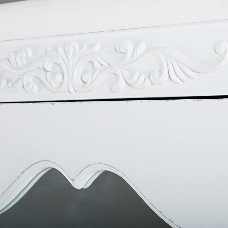 ELISA - Bonnetière blanche en bois, miroir intégré et espace de rangement, Dakar Sénégal