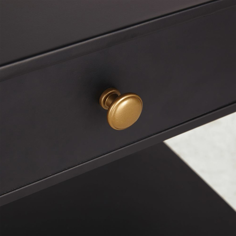 ST ANTOINE - Table de chevet 1 tiroir en métal noir mat