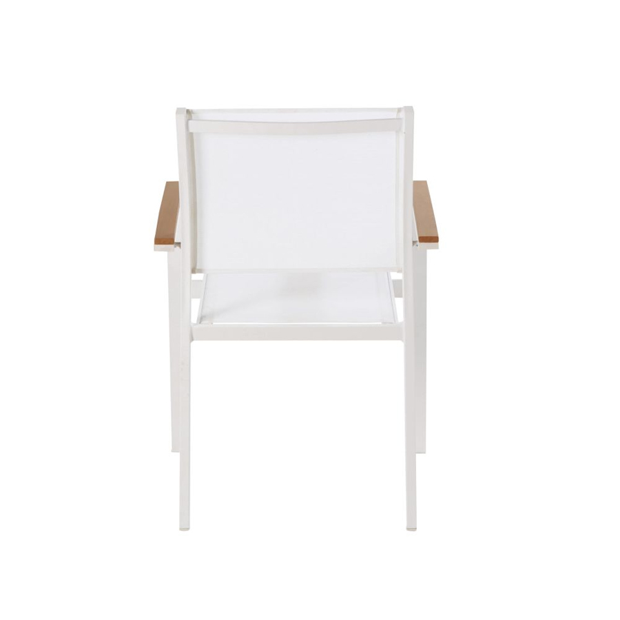 Fauteuil de jardin Fuji en aluminium blanc vu de dos - Dakar, Sénégal.