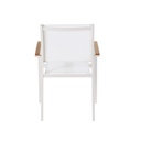 Fauteuil de jardin Fuji en aluminium blanc vu de dos - Dakar, Sénégal.