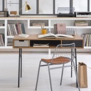 LENOX - Bureau vintage en manguier massif et métal