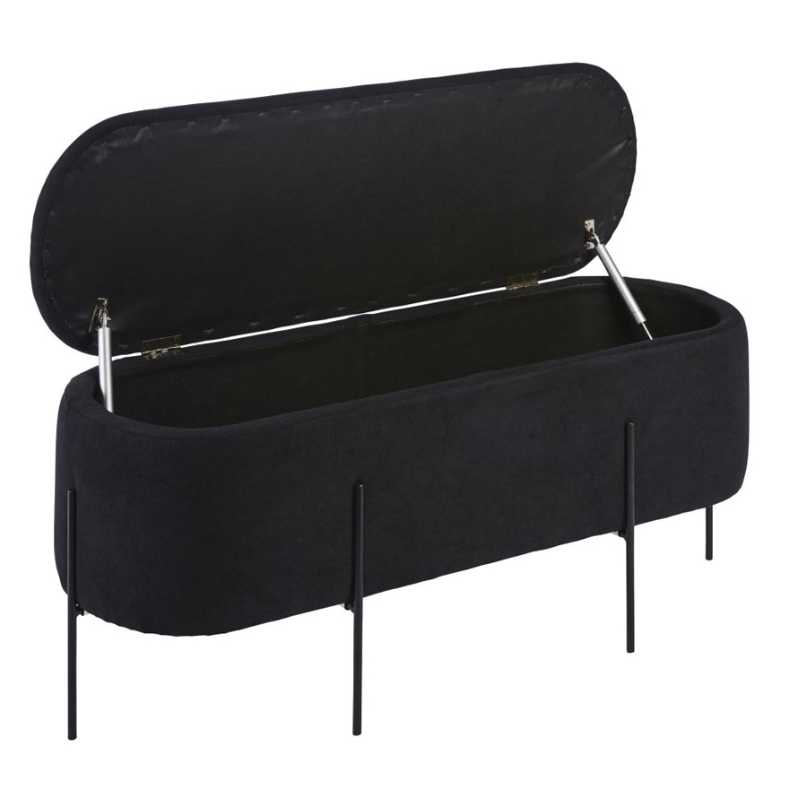 Banquette coffre Allister en velours noir avec rangement - Dakar, Sénégal