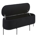 Banquette coffre Allister en velours noir avec rangement - Dakar, Sénégal
