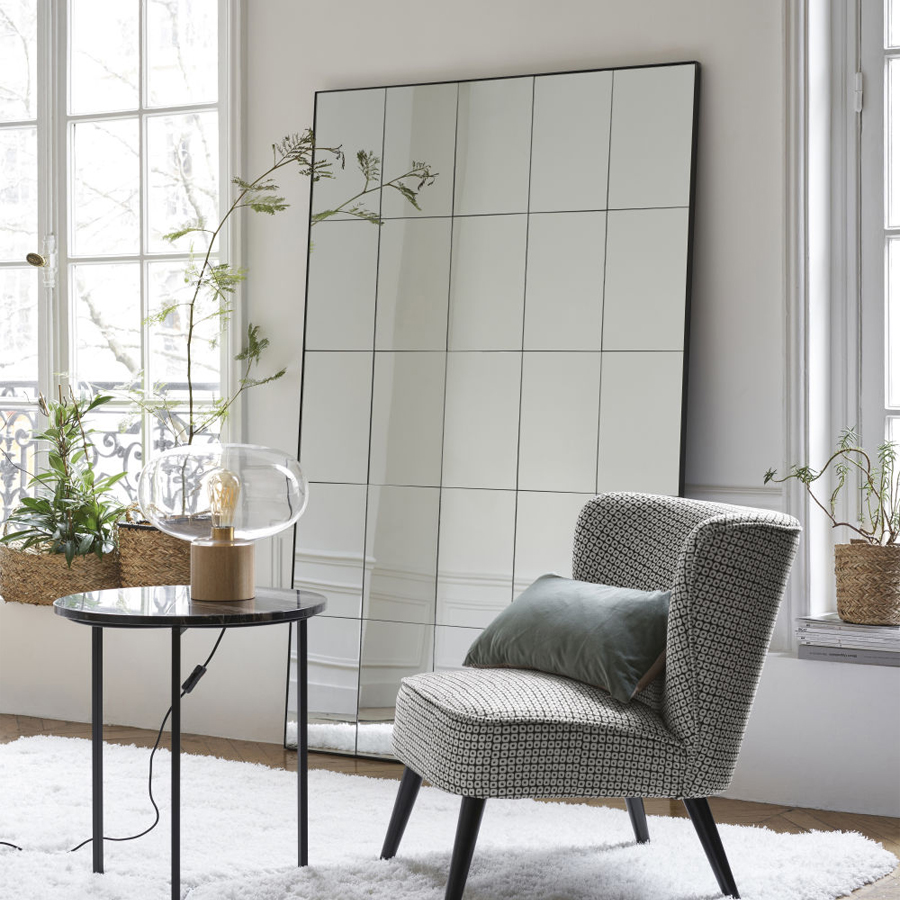 Miroir Andy en métal noir 110x170