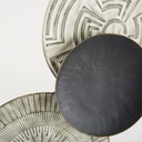 LUANDA - Déco murale disques en métal noir et gris gravé 86x138