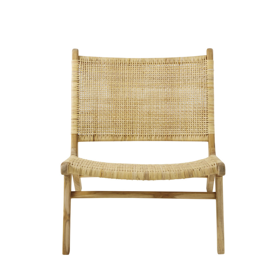 Fauteuil Ticao en rotin tressé et teck recyclé - Dakar, Sénégal