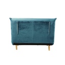 NIO - Banquette clic-clac 1 place en velours bleu pétrole