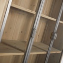 LANESTER - Vaisselier 3 portes, 4 tiroirs finition blanchie et gris
