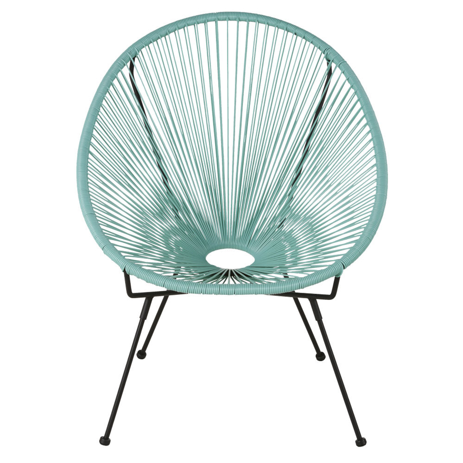 COPACABANA - Fauteuil de jardin rond en résine turquoise