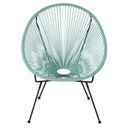 COPACABANA - Fauteuil de jardin rond en résine turquoise